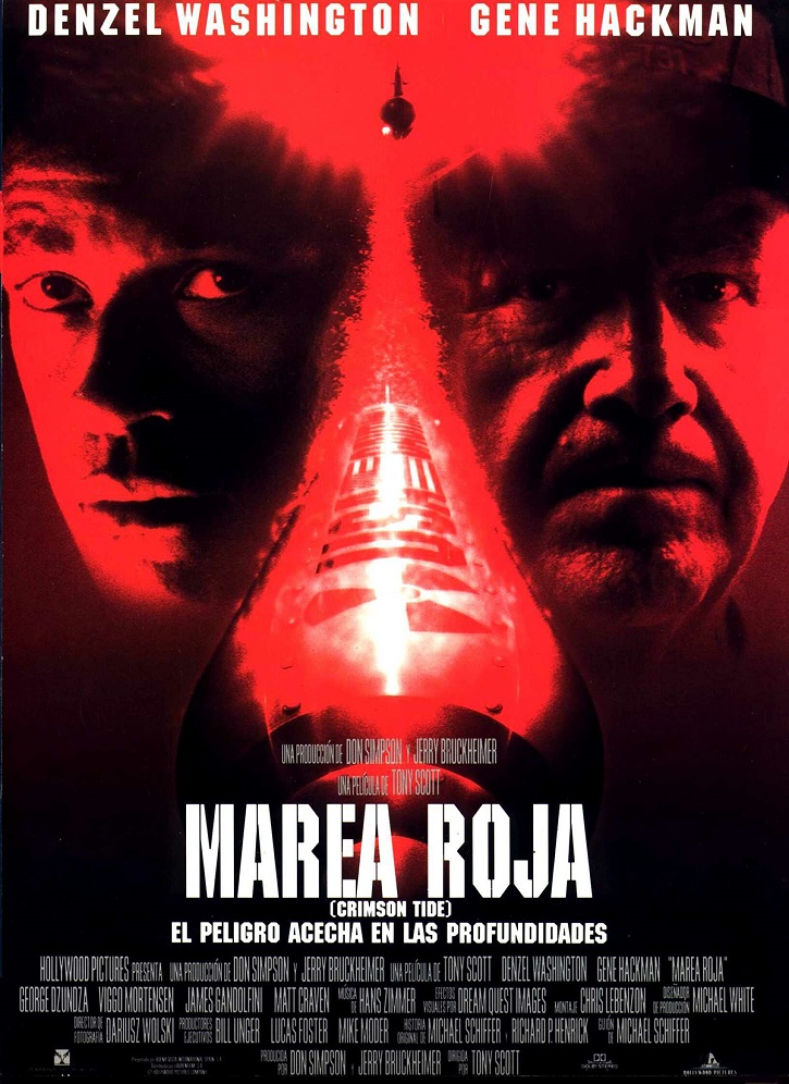 Cartel promocional del filme Marea Roja, de Tony Scott | Tecnos lanza ‘La política va al cine’: la realidad supera a la ficción