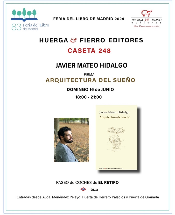 ‘Arquitectura del sueño’: Poemario de Javier Mateo en Huerga y Fierro