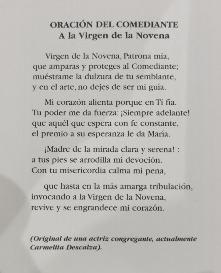 Nuestra Señora de la Novena: patrona de actores españoles y en Madrid